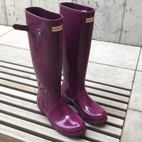 hunter boots violet gloss